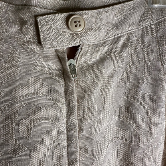 VTG Y2k Kasper ASL Skirt Suit 8 Ivory Brocade button Lined Career Classic Pocket - Picture 3 of 16